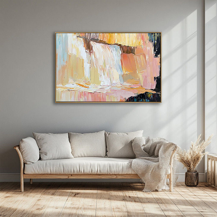 Abstract Pastel Waterfall Art #YX109