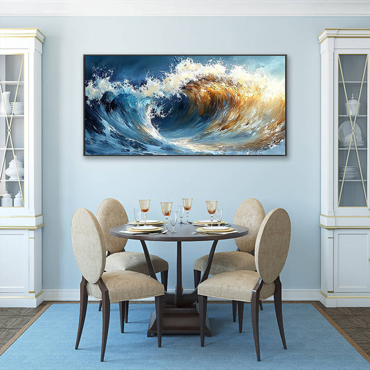 Hand Painted Sea Wave Canvas #YX214