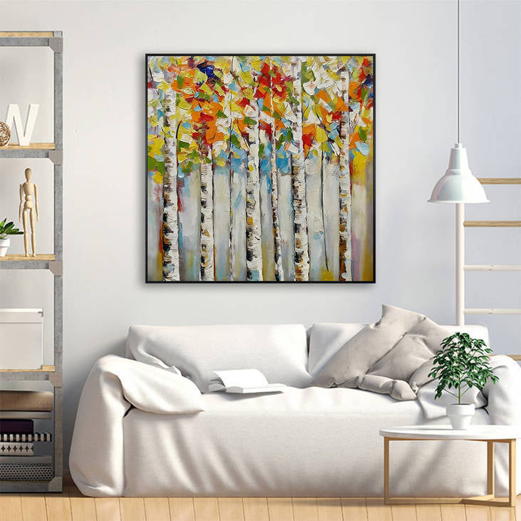 Handmade Birch Tree Canvas Painting #YX351