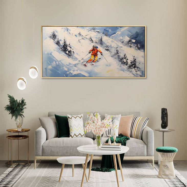 3D Textured Skiing Art #VA99