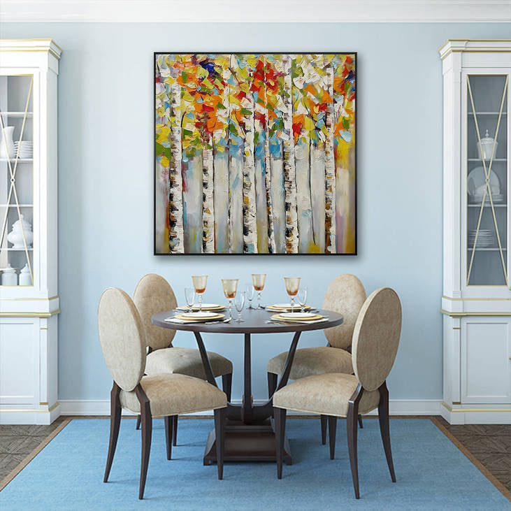 Handmade Birch Tree Canvas Painting #YX351