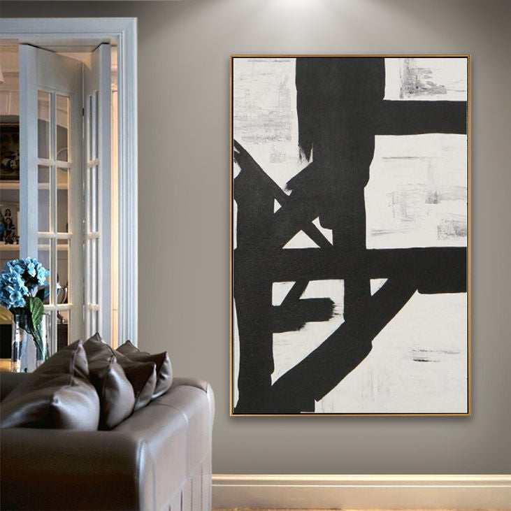 Black and White Abstract Wall Art #YX166