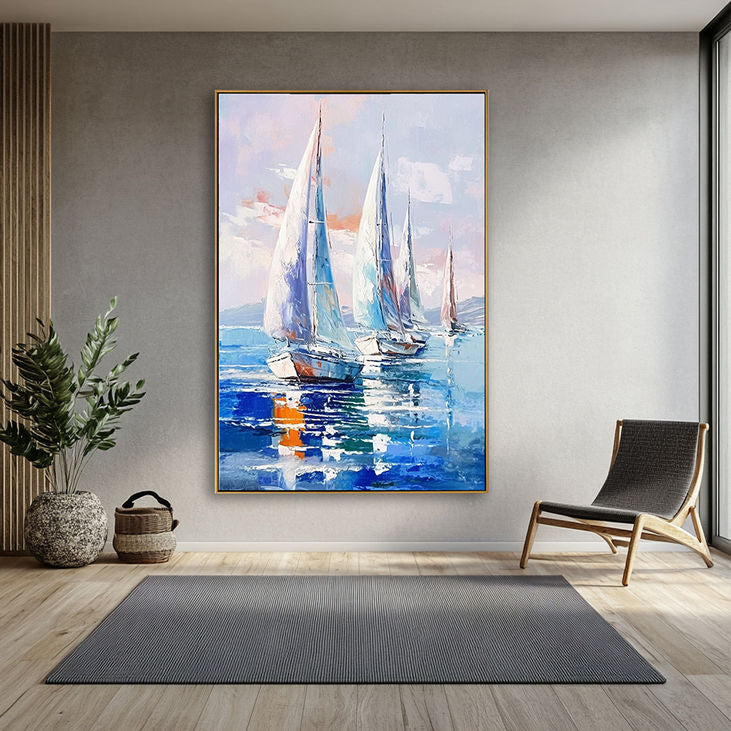 Nautical Sailboat Canvas Painting #YX160