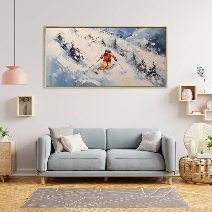 3D Textured Skiing Art #VA99