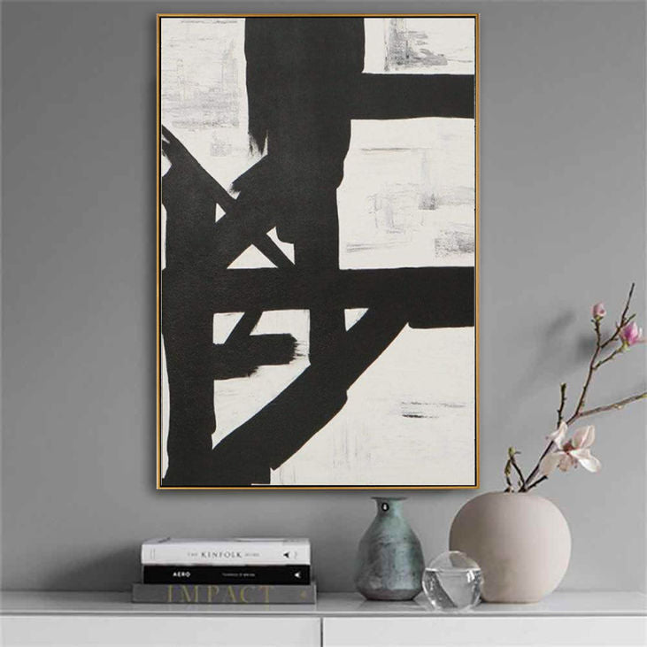 Black and White Abstract Wall Art #YX166