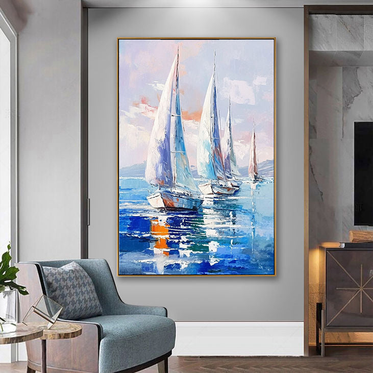 Nautical Sailboat Canvas Painting #YX160