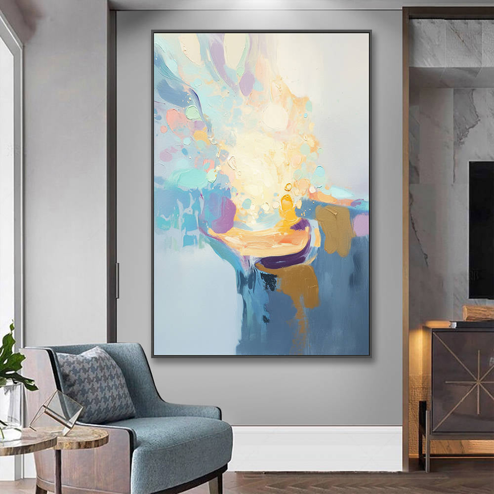 Hand Painted Abstract Color Burst Canvas Art #YX314
