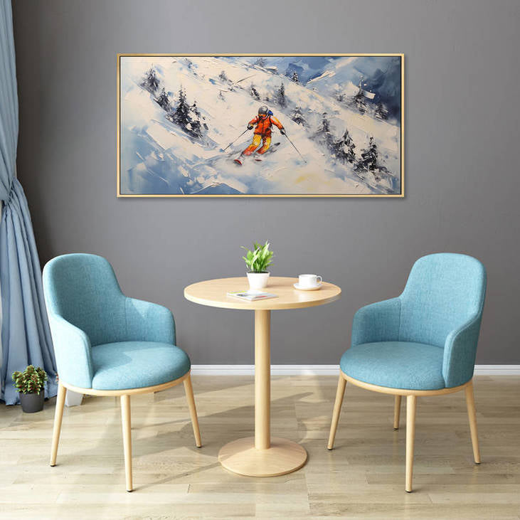 3D Textured Skiing Art #VA99