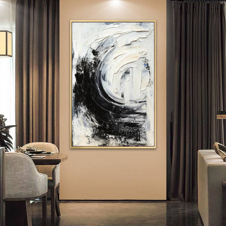 Black and White Textured Abstract Wall Decor #VA44