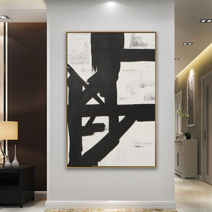 Black and White Abstract Wall Art #YX166