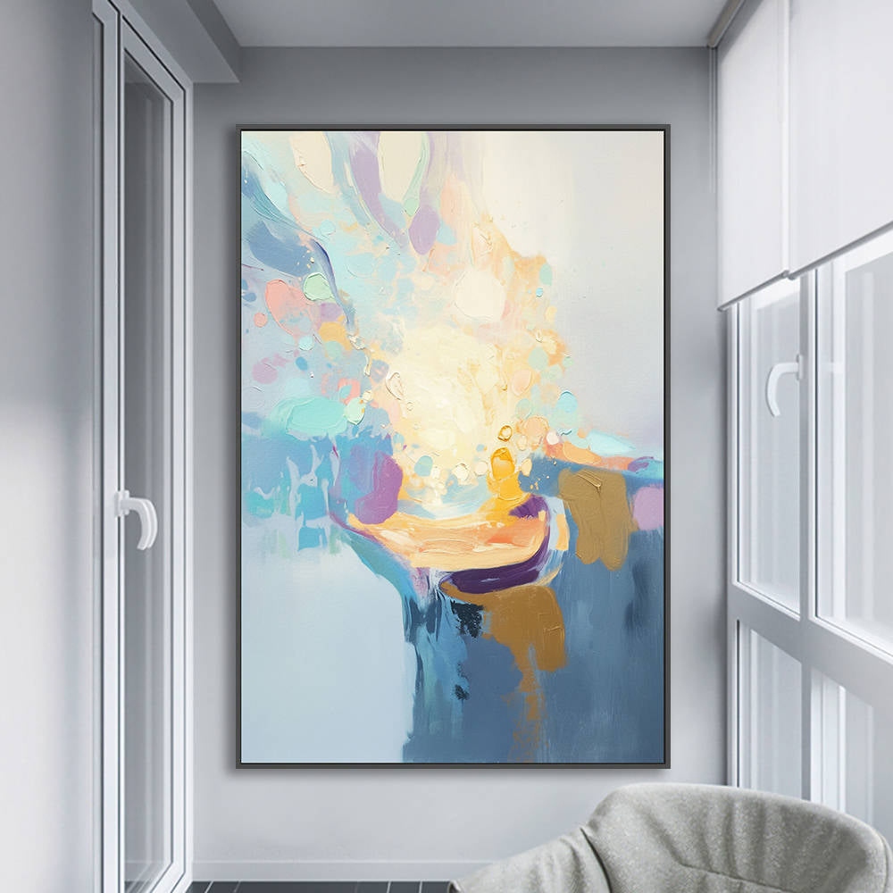 Hand Painted Abstract Color Burst Canvas Art #YX314