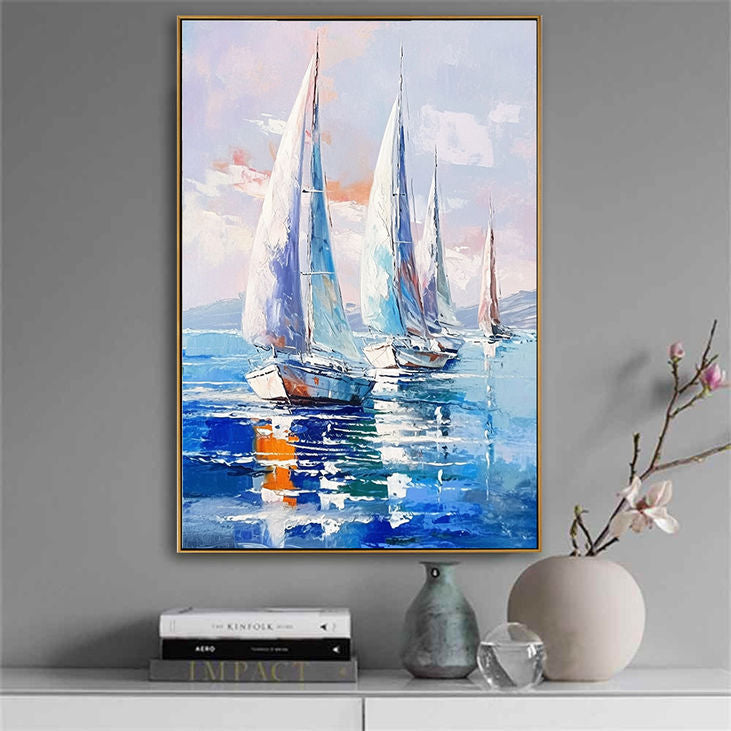 Nautical Sailboat Canvas Painting #YX160