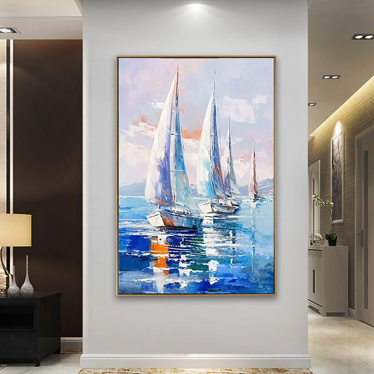 Nautical Sailboat Canvas Painting #YX160
