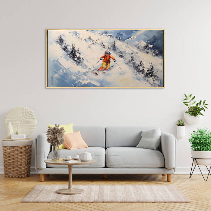 3D Textured Skiing Art #VA99