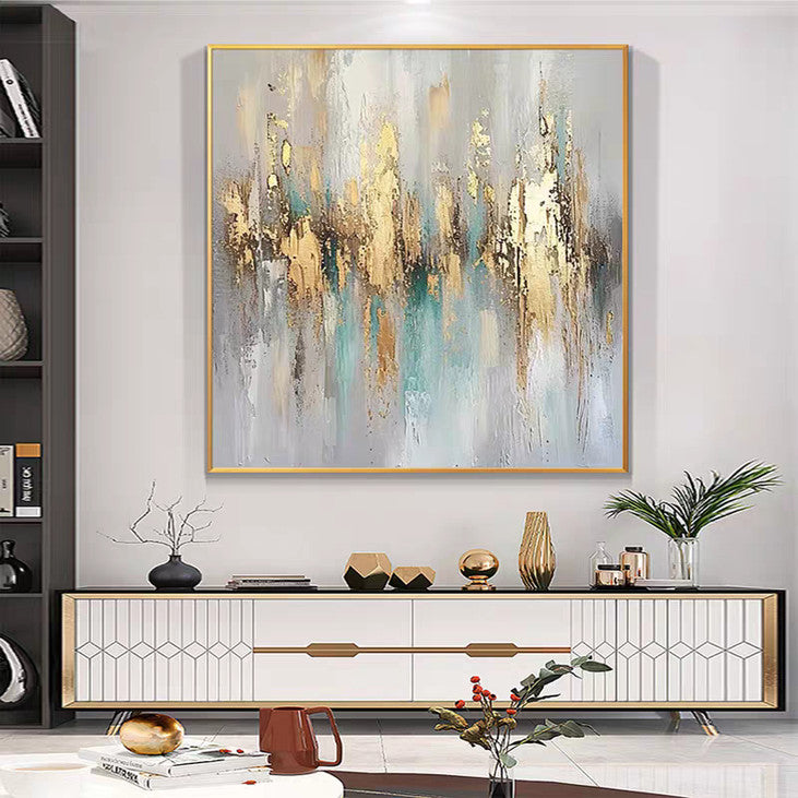 Textured Gold Foil Abstract Art #YX323