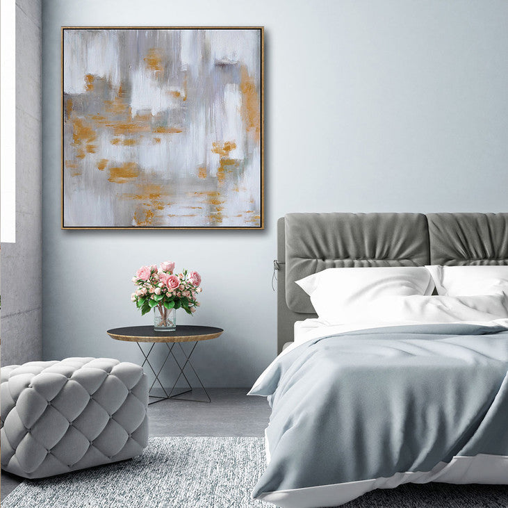 Gray, White & Gold Textured Wall Decor #VA378