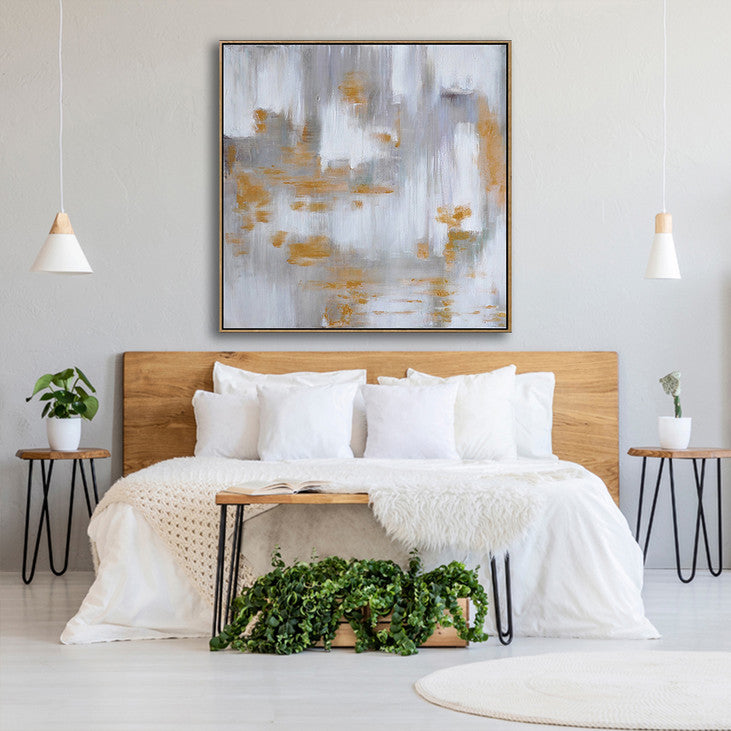 Gray, White & Gold Textured Wall Decor #VA378