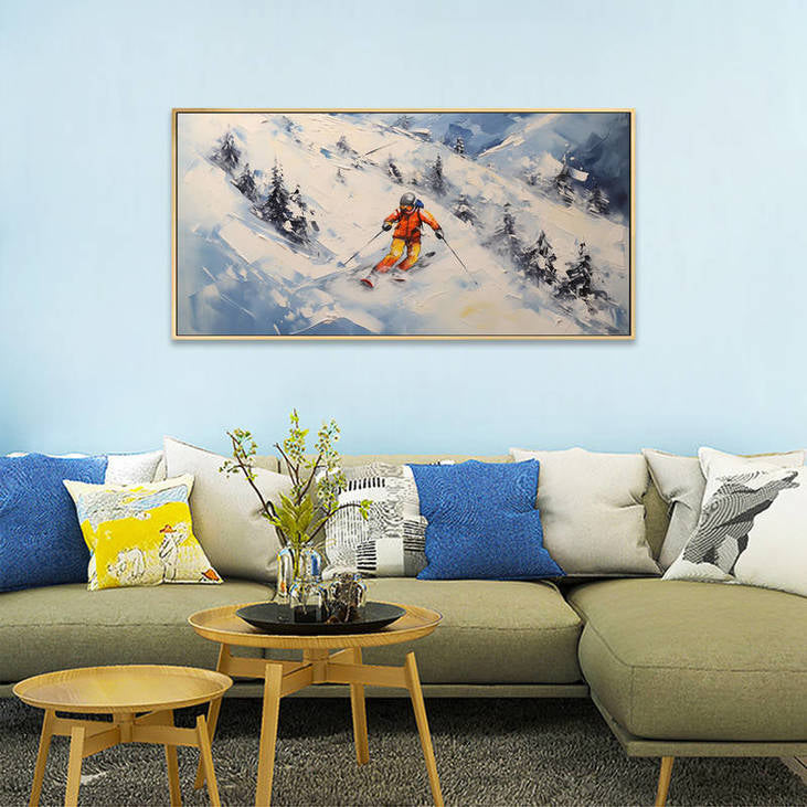 3D Textured Skiing Art #VA99