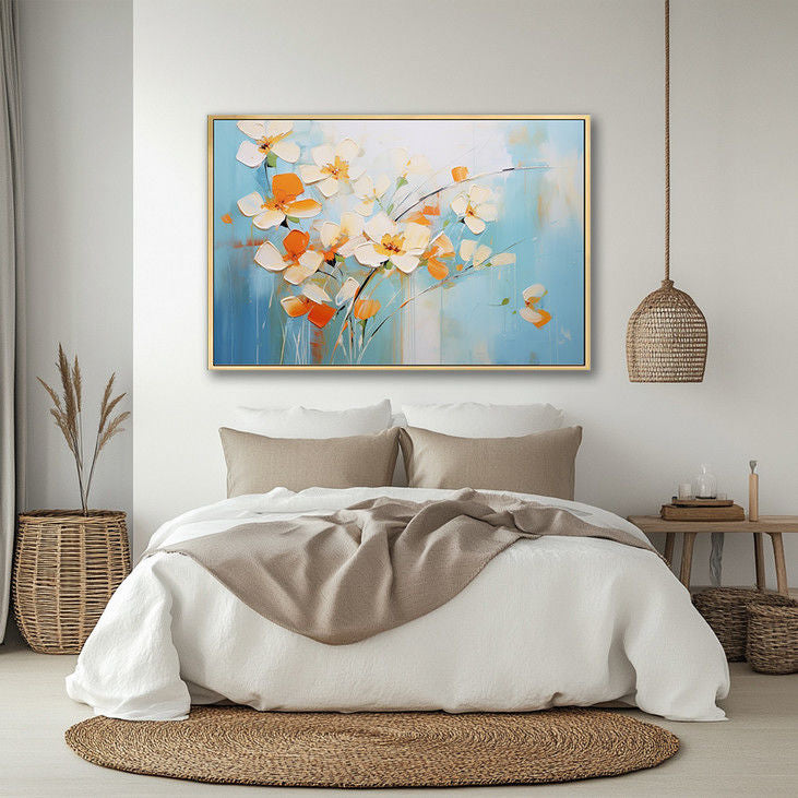 Hand Painted Abstract Floral Canvas #YX128
