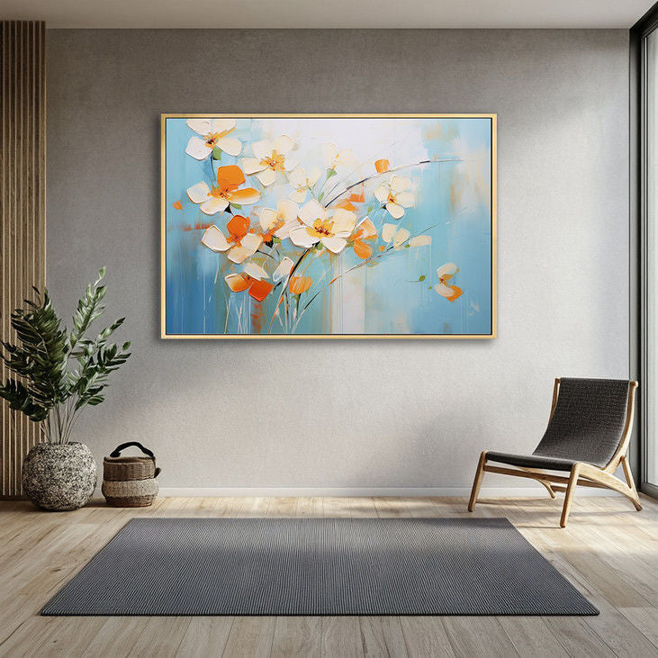 Hand Painted Abstract Floral Canvas #YX128