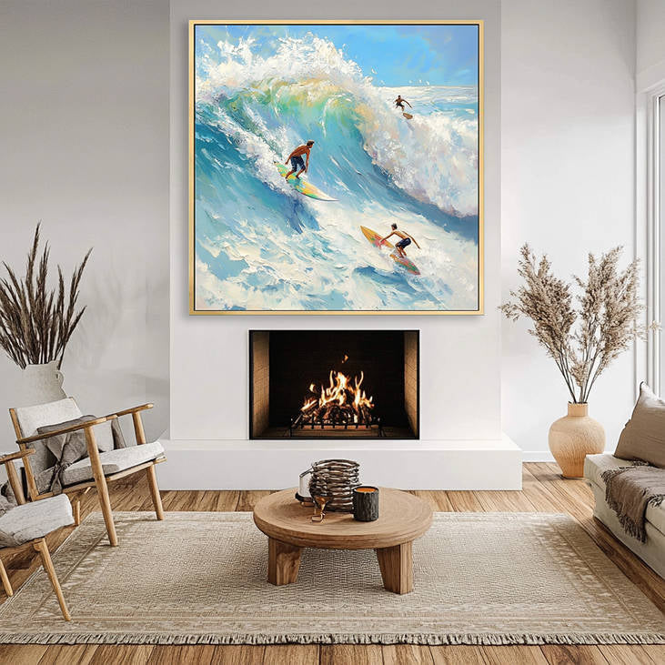 Vibrant Surfing Wave Art #YX226