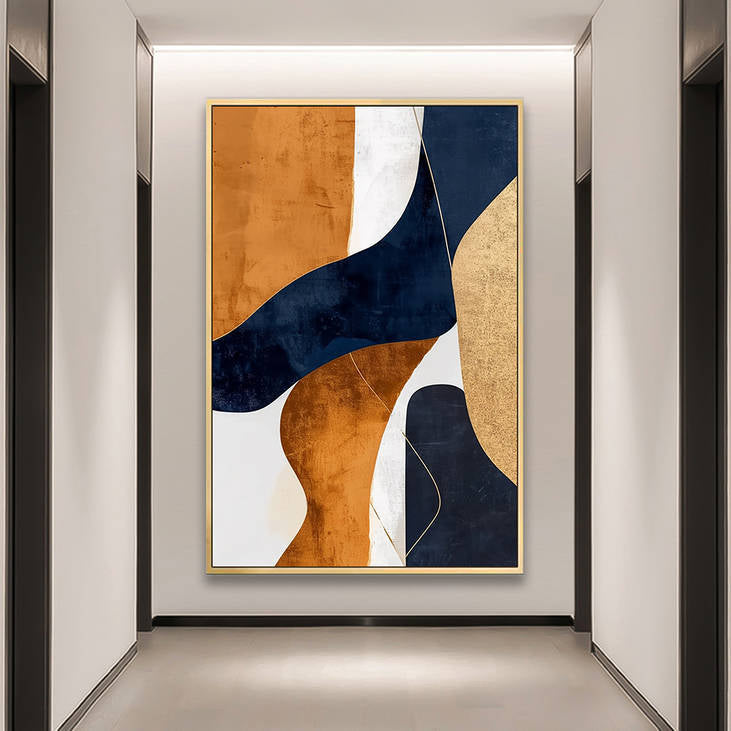 Abstract Geometric Hand-Painted Canvas Art #YX240