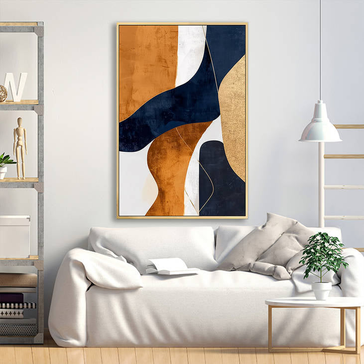 Abstract Geometric Hand-Painted Canvas Art #YX240
