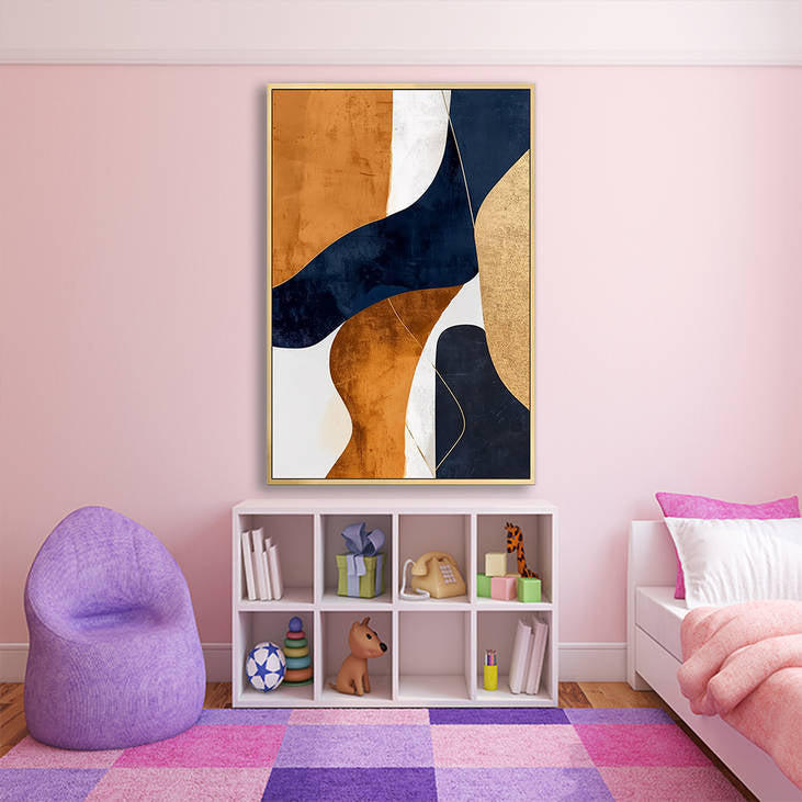 Abstract Geometric Hand-Painted Canvas Art #YX240