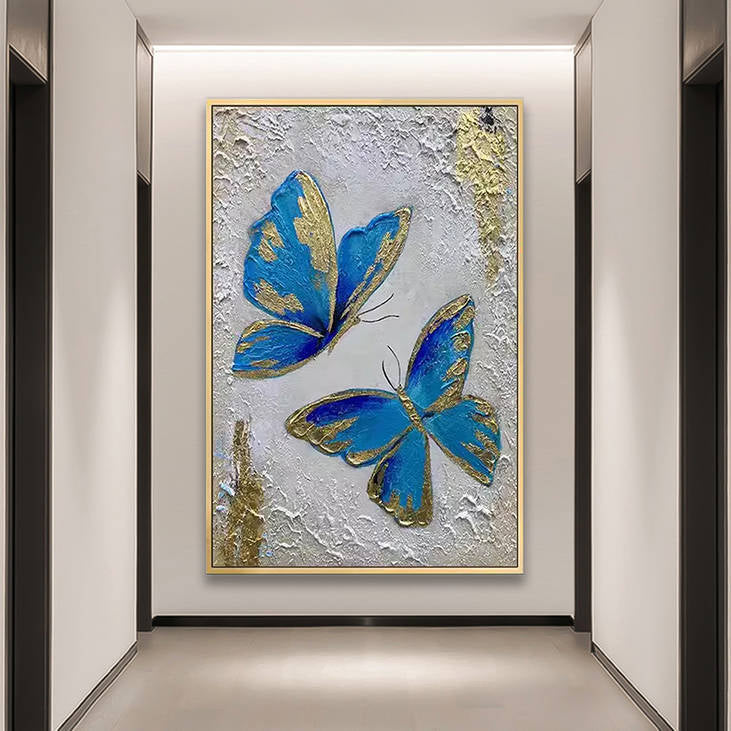 Luxury Blue Butterfly with Gold Accents #YX246