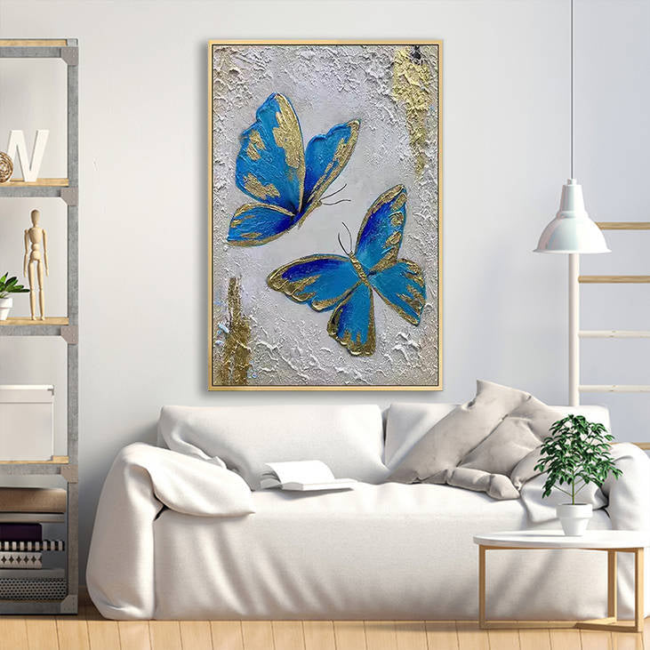 Luxury Blue Butterfly with Gold Accents #YX246