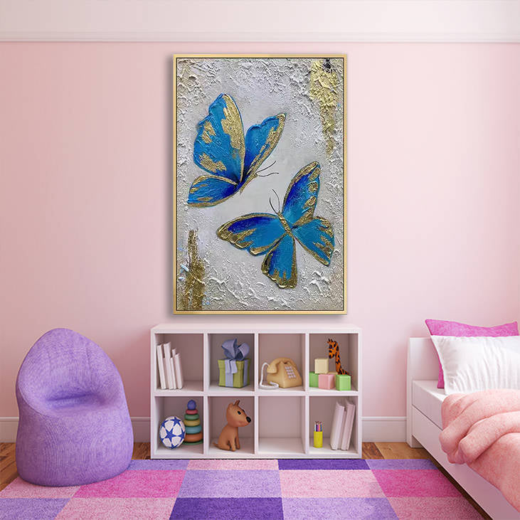 Luxury Blue Butterfly with Gold Accents #YX246