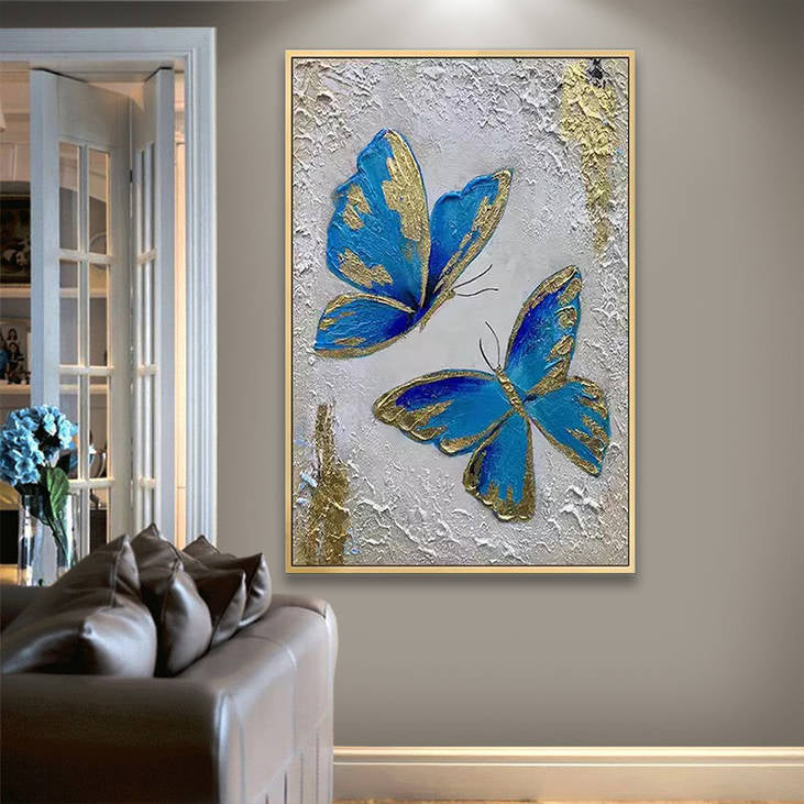 Luxury Blue Butterfly with Gold Accents #YX246