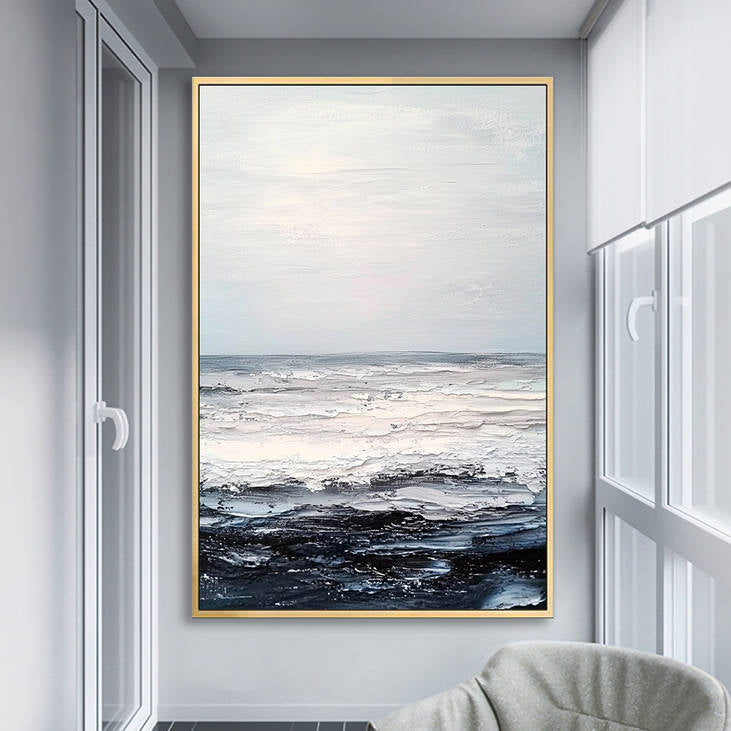 Handmade Abstract Ocean Canvas Painting #YX251