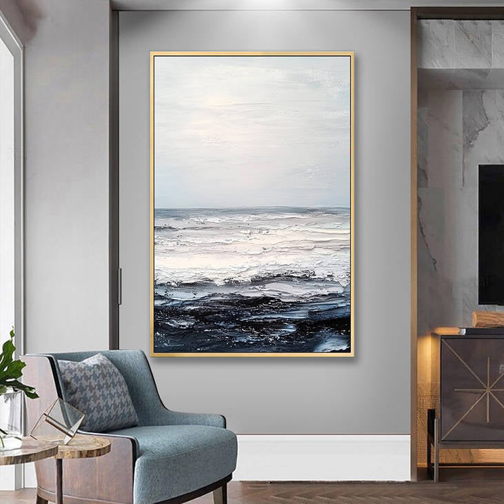 Handmade Abstract Ocean Canvas Painting #YX251