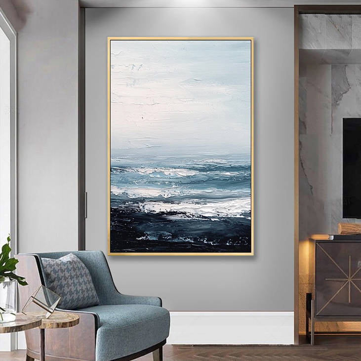 Handmade Abstract Ocean Canvas Art #YX253
