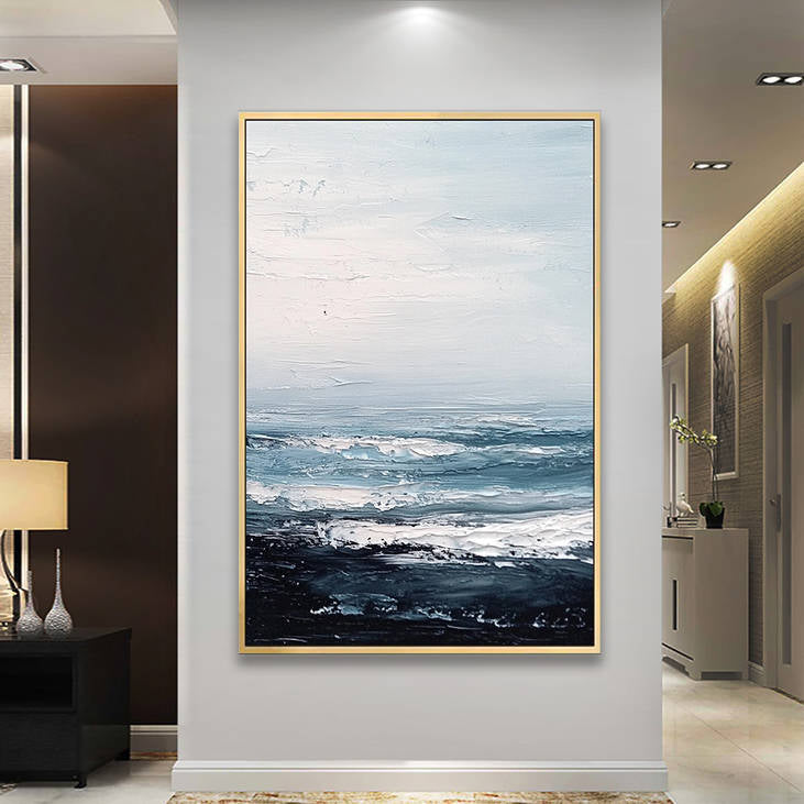 Handmade Abstract Ocean Canvas Art #YX253