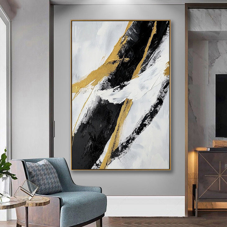Modern Abstract Gold - Black Decorative Painting #YX55