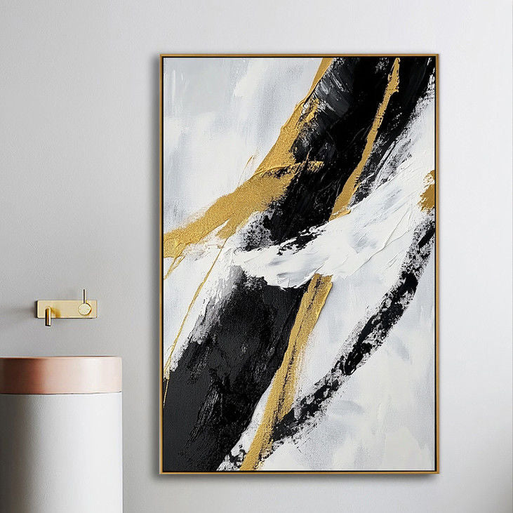 Modern Abstract Gold - Black Decorative Painting #YX55
