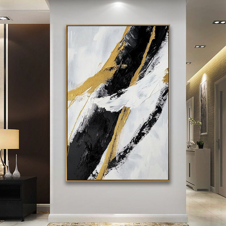 Modern Abstract Gold - Black Decorative Painting #YX55