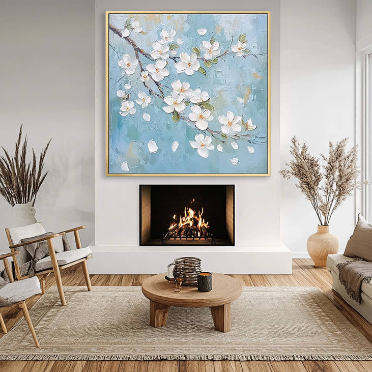 Serene Cherry Blossom Impasto Art #YX224