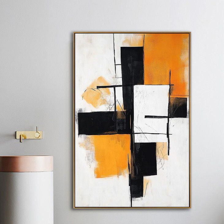 Hand Painted Abstract Geometric Wall Art #YX73