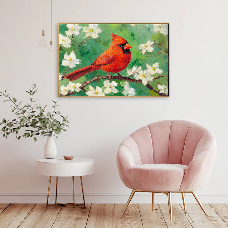Cardinal Bird & Blossoms Art #YX206