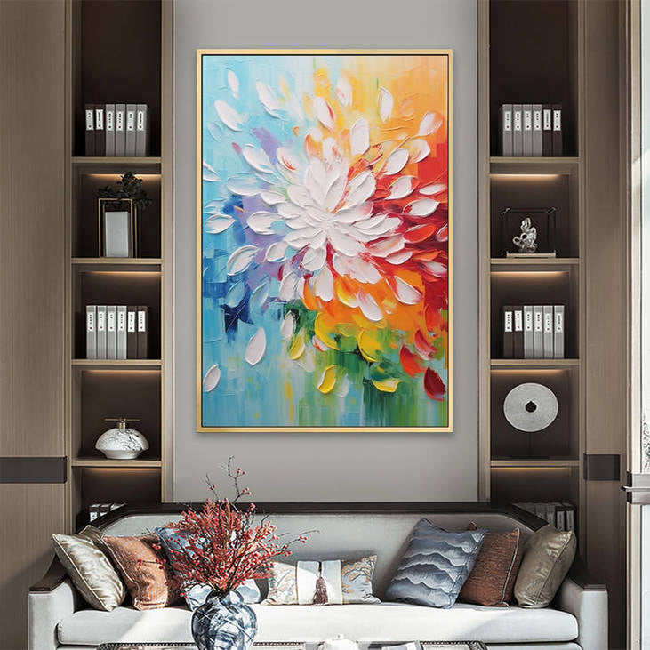 3D Textured Multicolor Flower Art #VA113