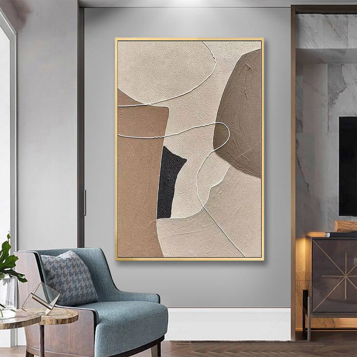 Handmade Abstract Geometric Textured Decorative Painting #YX503