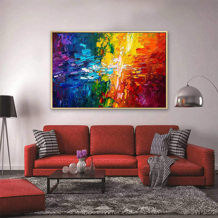 Colorful Abstract Canvas Painting #VA306