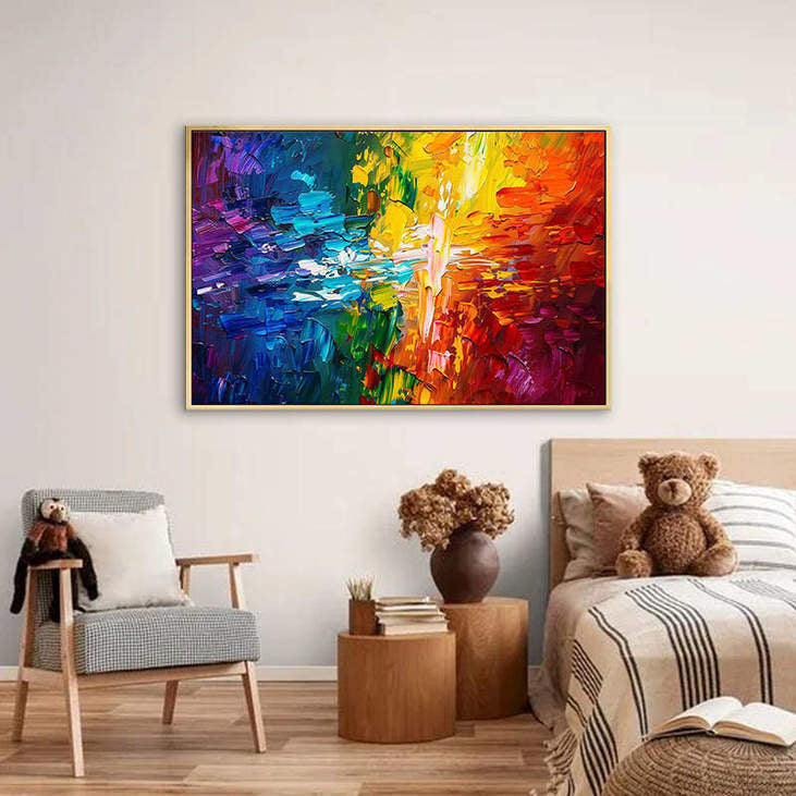 Colorful Abstract Canvas Painting #VA306