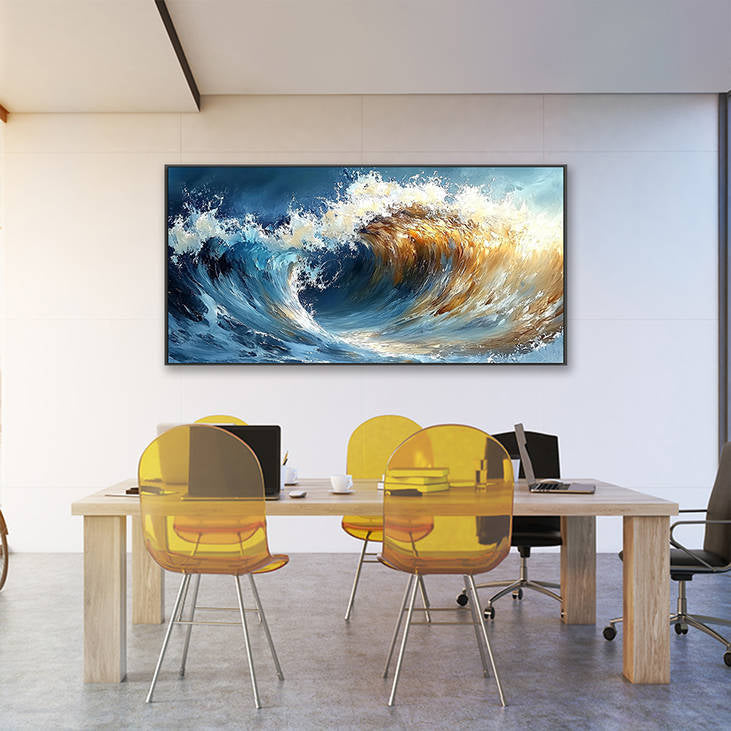 Hand Painted Sea Wave Canvas #YX214