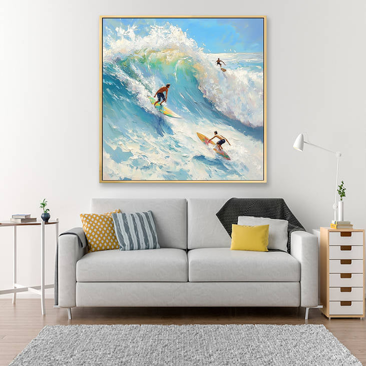 Vibrant Surfing Wave Art #YX226