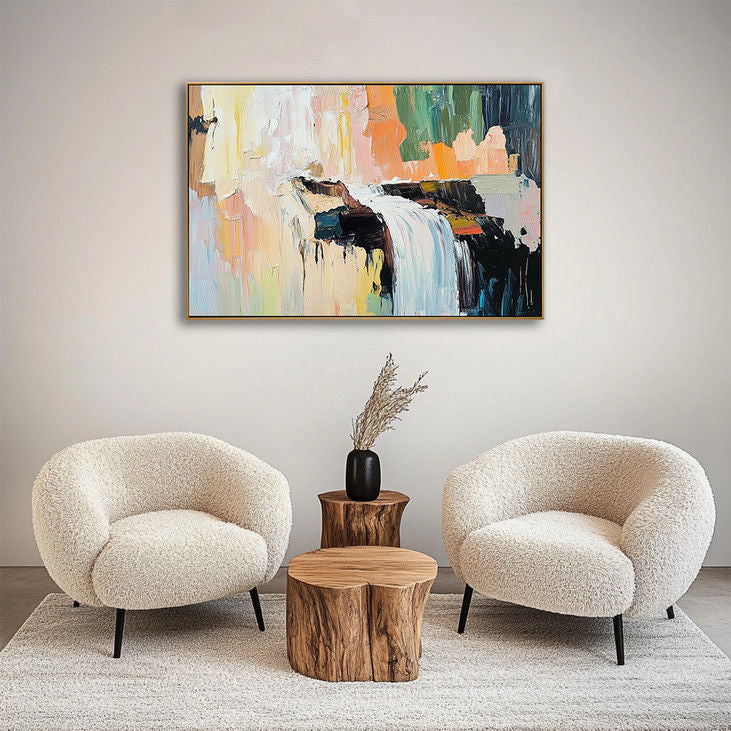 Abstract Waterfall Landscape Canvas Art #YX101