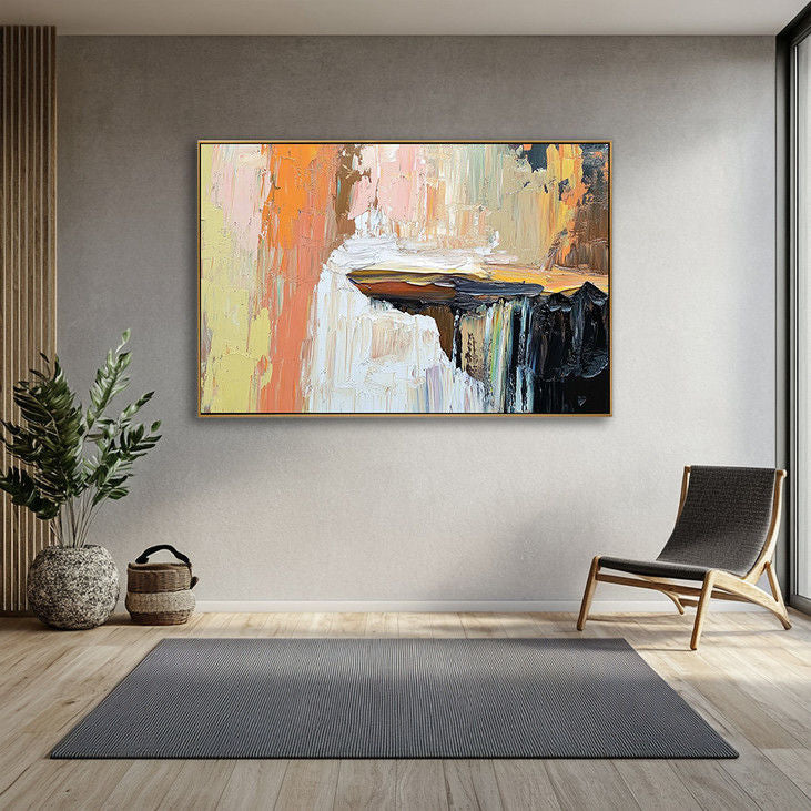 Hand Crafted Waterfall Wall Art | Expressive Color & Texture #YX126